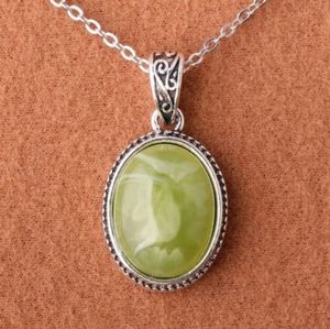 Green resin charm necklace small